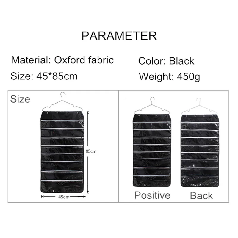45*85 см двусторонний подвесной органайзер для ювелирных изделий 56 карманов