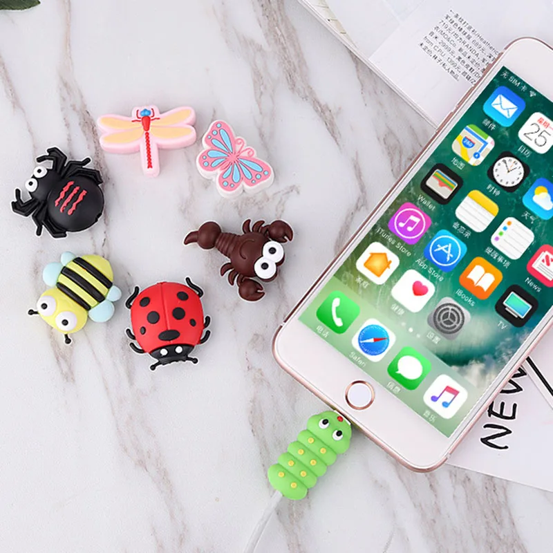 1 шт. милые животные кабель протектор для Iphone протеже кабель приятели мультфильм кабель укус аксессуар для телефона, держатель Прямая поставка