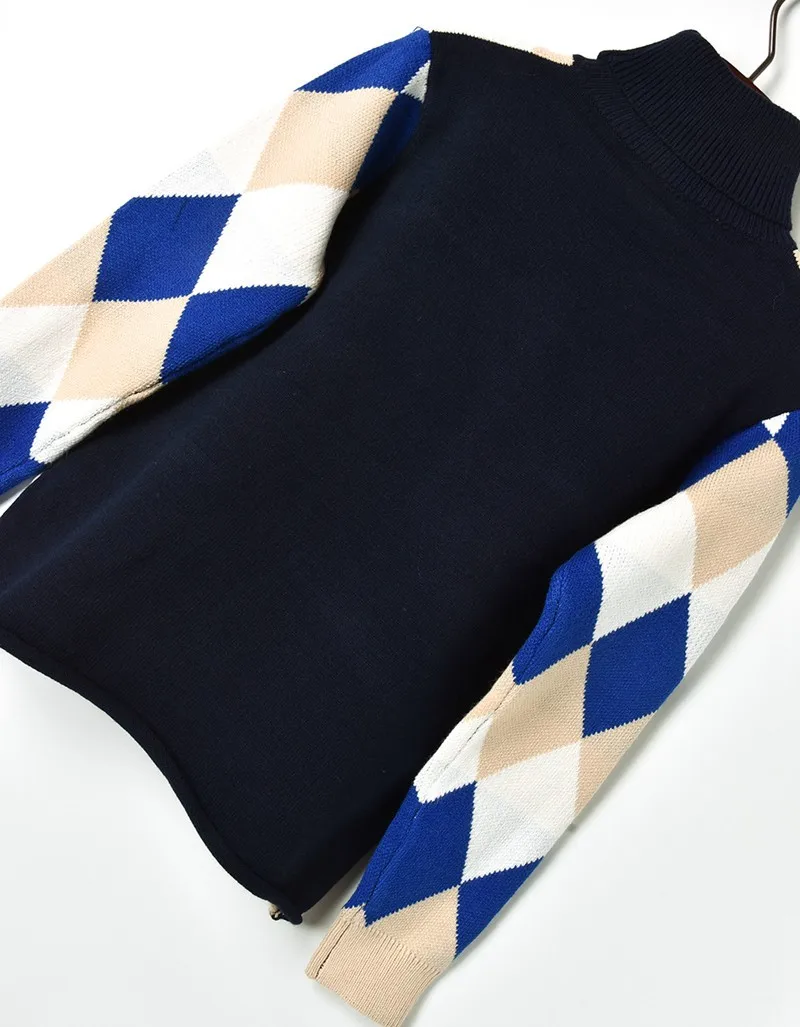 Hit Color Argyle Winter Sweater Women 2018 Fashion Turtleneck Pullover Classic Diamond Plaid Knit Sweaters Retro Geometric Tops | Женская