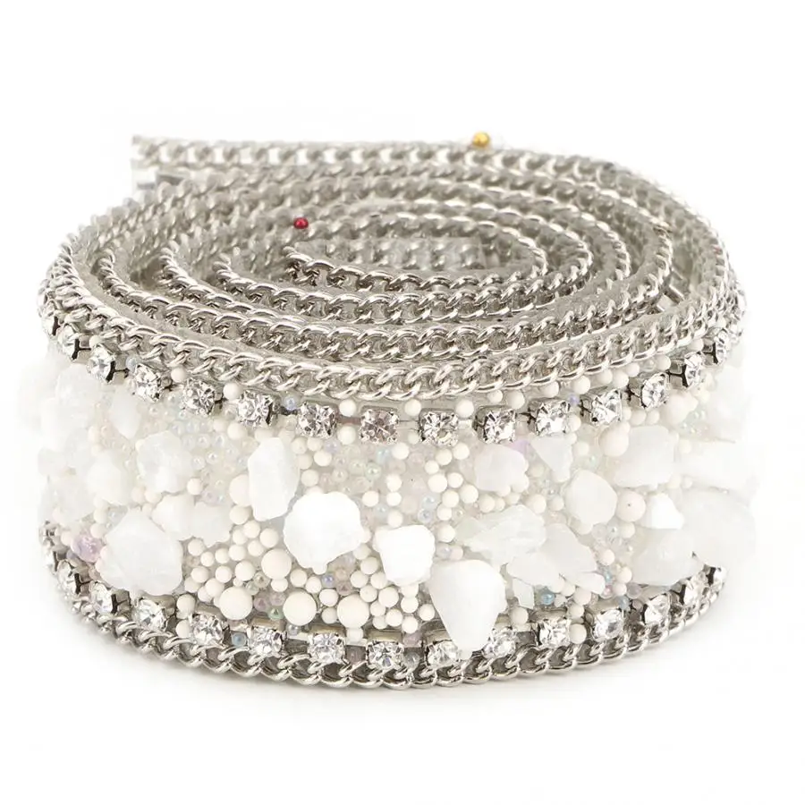 D Стразы для одежды, 2,5 см, сделай сам, Алмазная сетка, рулон, хрустальные стразы, отделка на цепочке, лента для украшения ногтей - Цвет: D