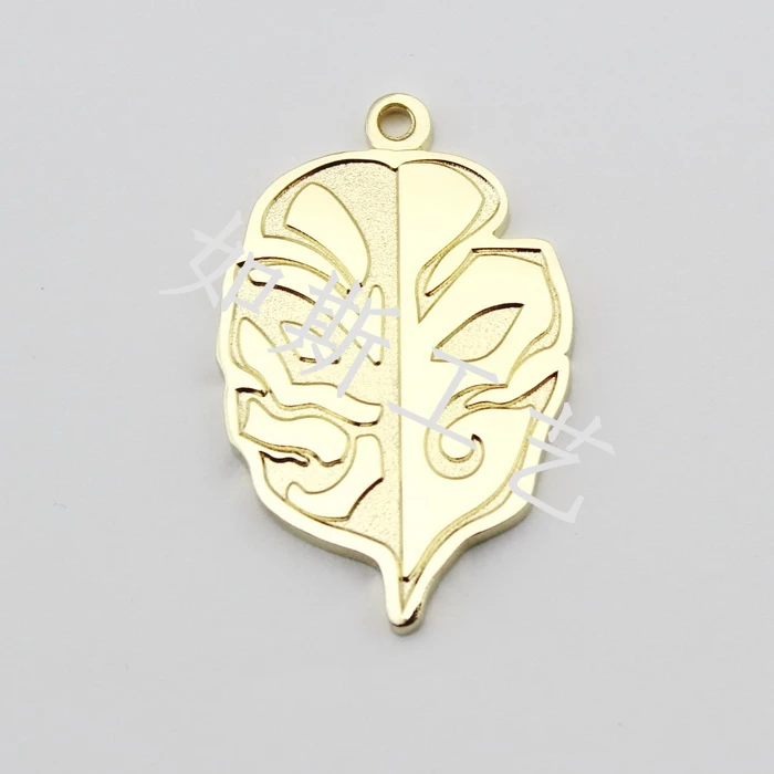 

Pure gold custom keychain leaf shaped and gold plated