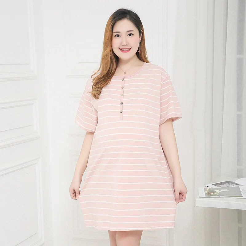 Хлопковая Ночная рубашка большого размера для беременных 150 кг летняя Пижама