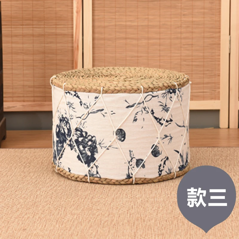 Japanese-style straw sit pier round futon handmade thick living room lazy home adult tatami shoe sofa Stool Seat