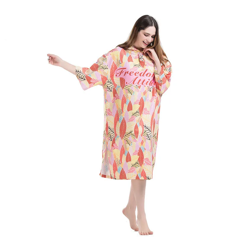 Банный халат с принтом листьев мягкое модное уличное пляжное полотенце