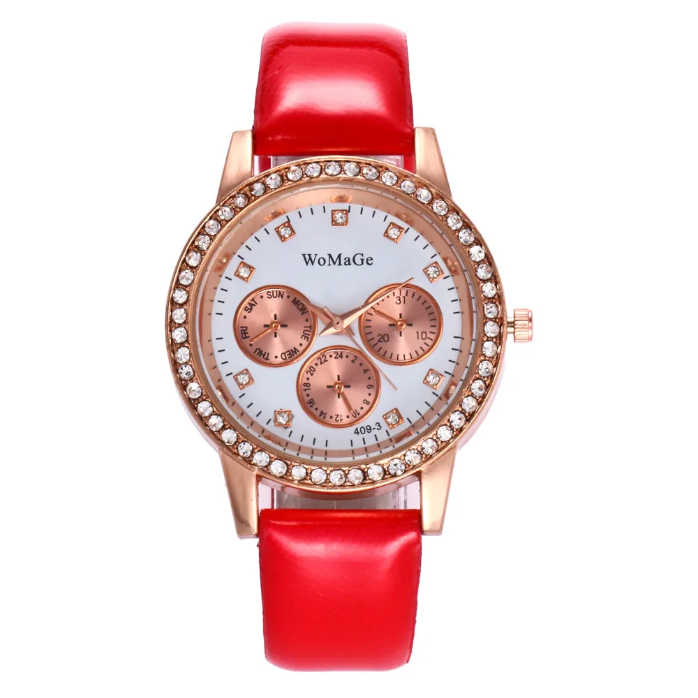 

Womage Brand Women Dress Watch Fashion Floral Rhinestone Dial Lady Silicone Jelly Band Gift Clock Relogio Feminino Wristwatches