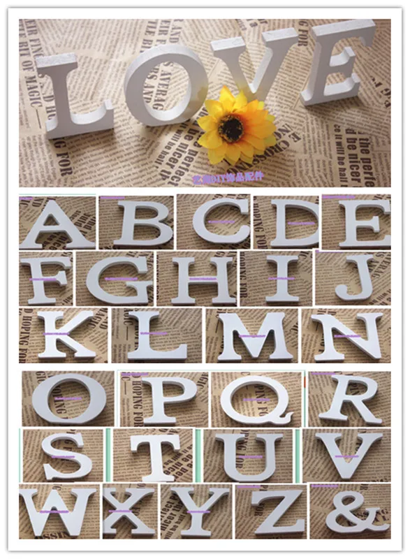 Декоративные белые деревянные буквы MDF алфавит для свадебной вечеринки