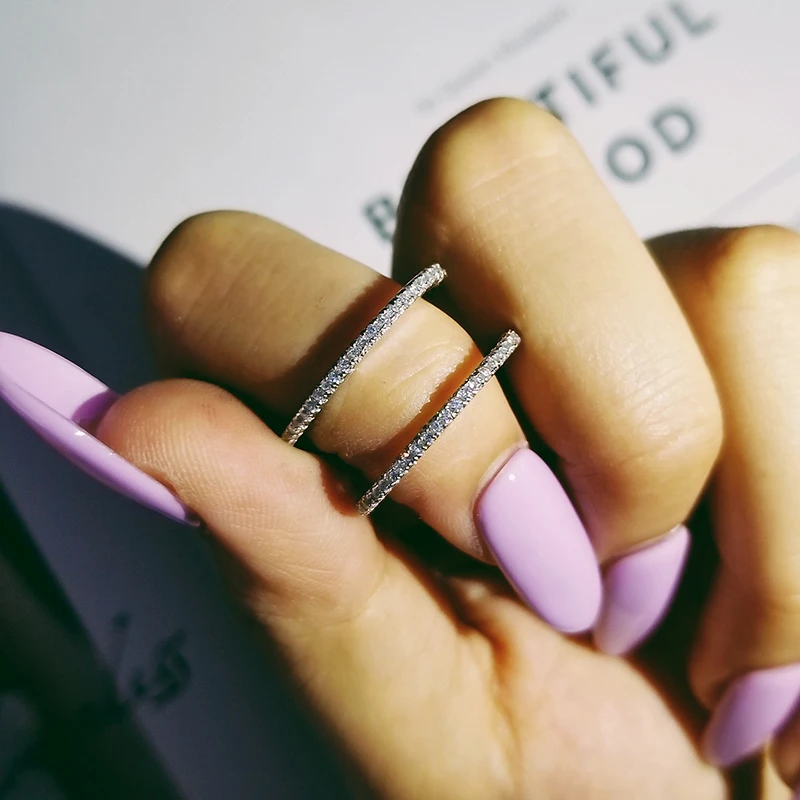 Розовое золото серебро черного цвета циркония Регулируемый open twist Модные кольца