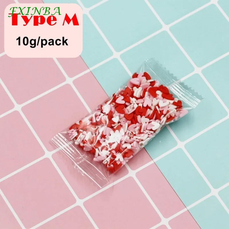 Type M FXINBA 10 г Fimo Ломтики поддельные брызги торт украшение для слизи DIY конфеты игрушки в виде десерта пушистые слимы поставки грязи глина дополнение - Цвет: Type M