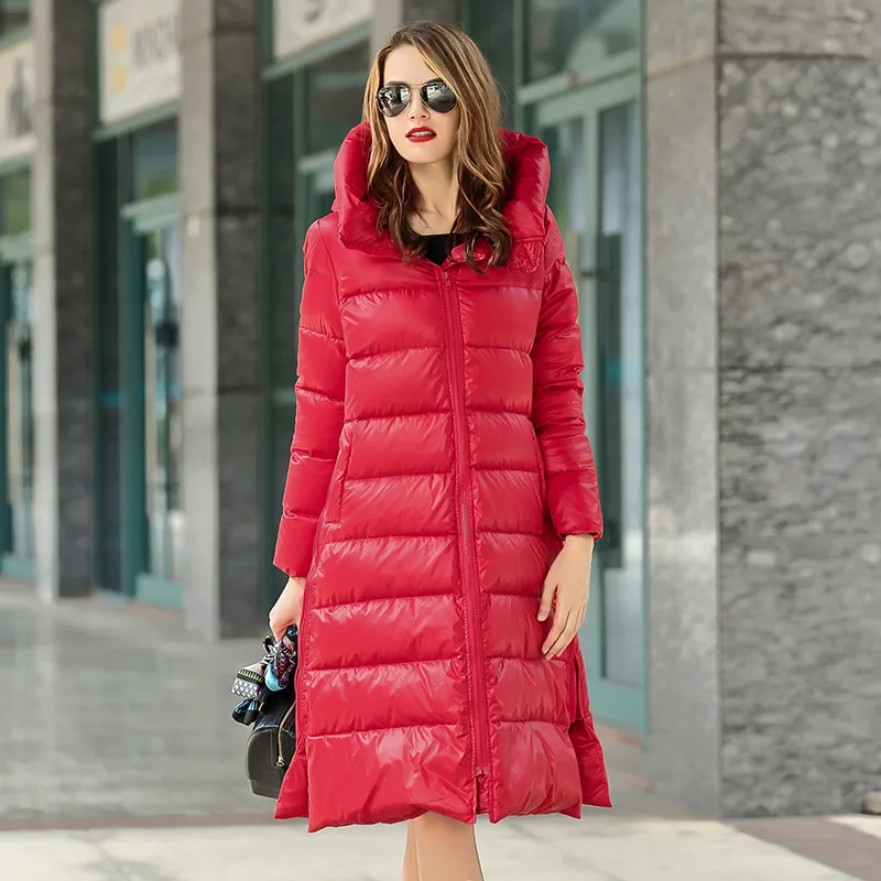 Высокое качество 2016 итальянская женская парка зимняя куртка Женская длинная
