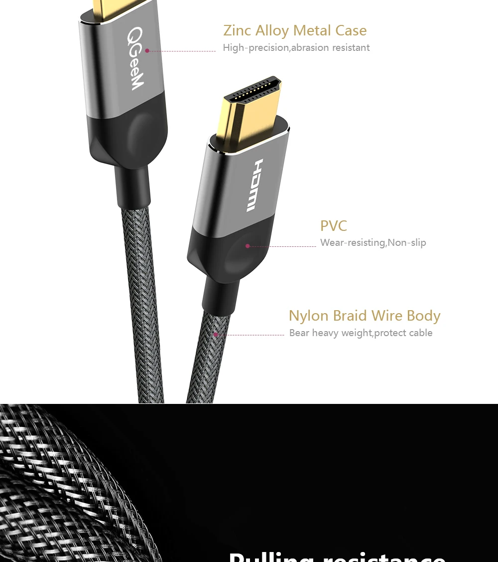 QGEEM HDMI кабель HDMI к HDMI 2,0 кабель для PS3 PS4 проектор HD lcd Apple tv компьютерный ноутбук 1 м 2 м 3 м 5 м Кабель Hdmi