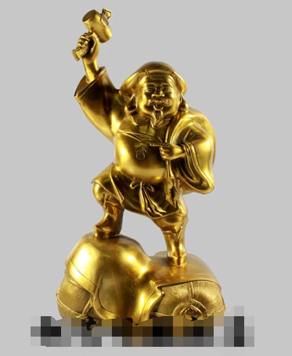 11 &quotЯпония Бог Богатства Махакалы Держать Молоток Мешок Денег Бронзовый Латунь