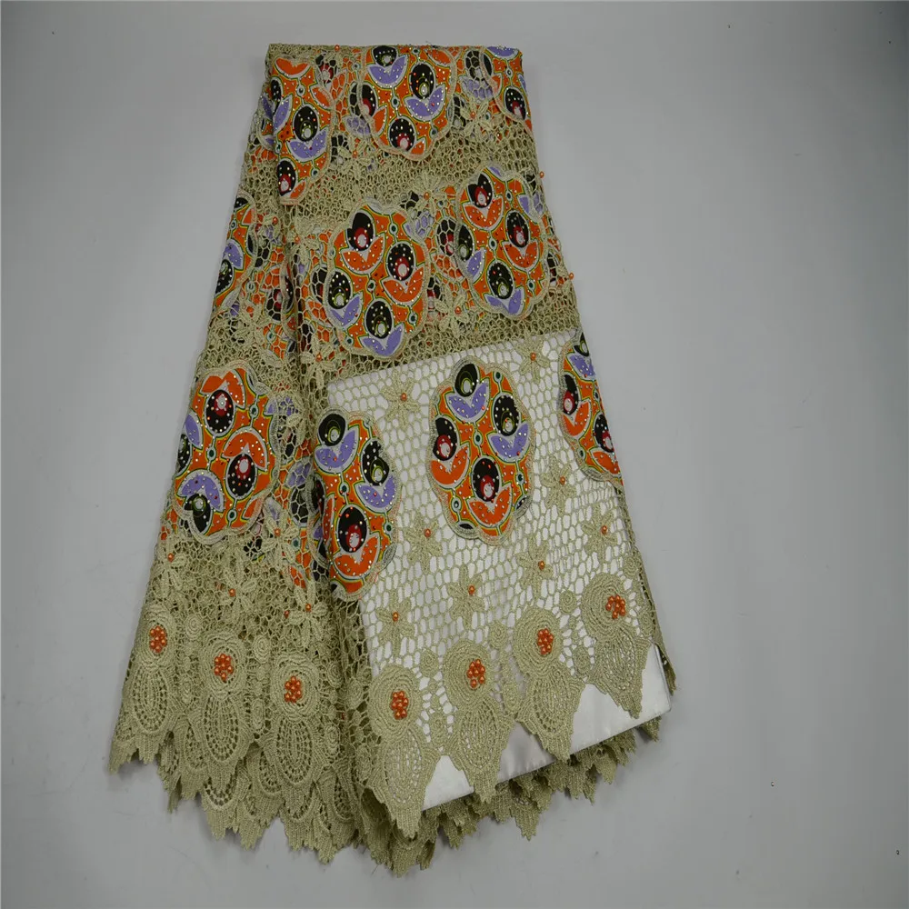 Анкара ткань Новый дизайн Африканский воск с шнур кружево вышитые принты для