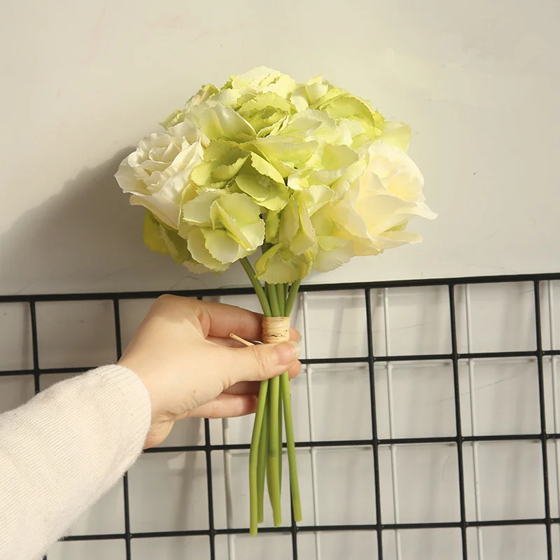 green Lovegrace Свадебные букеты Гортензия для невесты, подружек невесты розы Шелковые Цветы Свадебный букет De Mariage Декор для дома Вечерние - Цвет: green