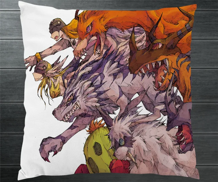 Аниме Digimon Приключения Цифровой Монстр две стороны 40x40 см наволочка чехол для