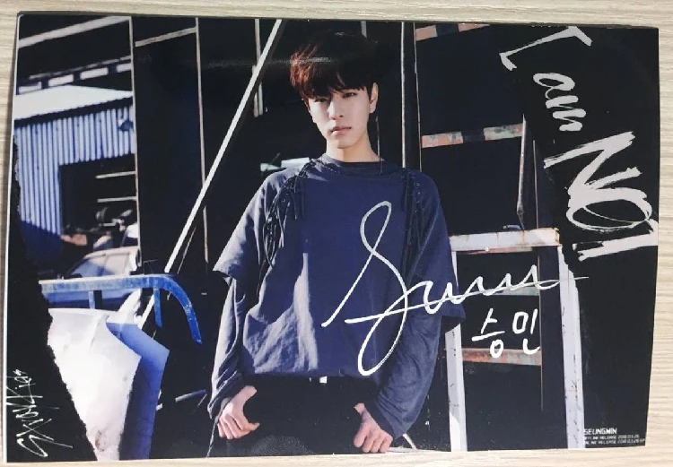 Hand signed Stray Kids Seung Min фото с автографом I AM NOT K POP 4*6 коллекция 062018|Открытки и