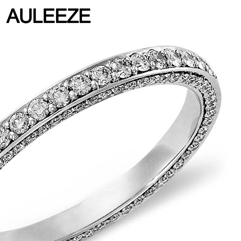 Женское кольцо из белого золота 14 к 585 пробы с муассанитами|wedding rings for women|wedding women