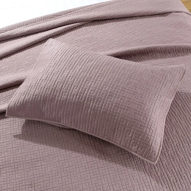 للبيع المفرش الصلبة على السرير لحاف مجموعات 3 قطعة أغطية مطرزة غطاء سرير مصنوع من القطن Pillowase الملك الحجم الصيف بطانية على السرير