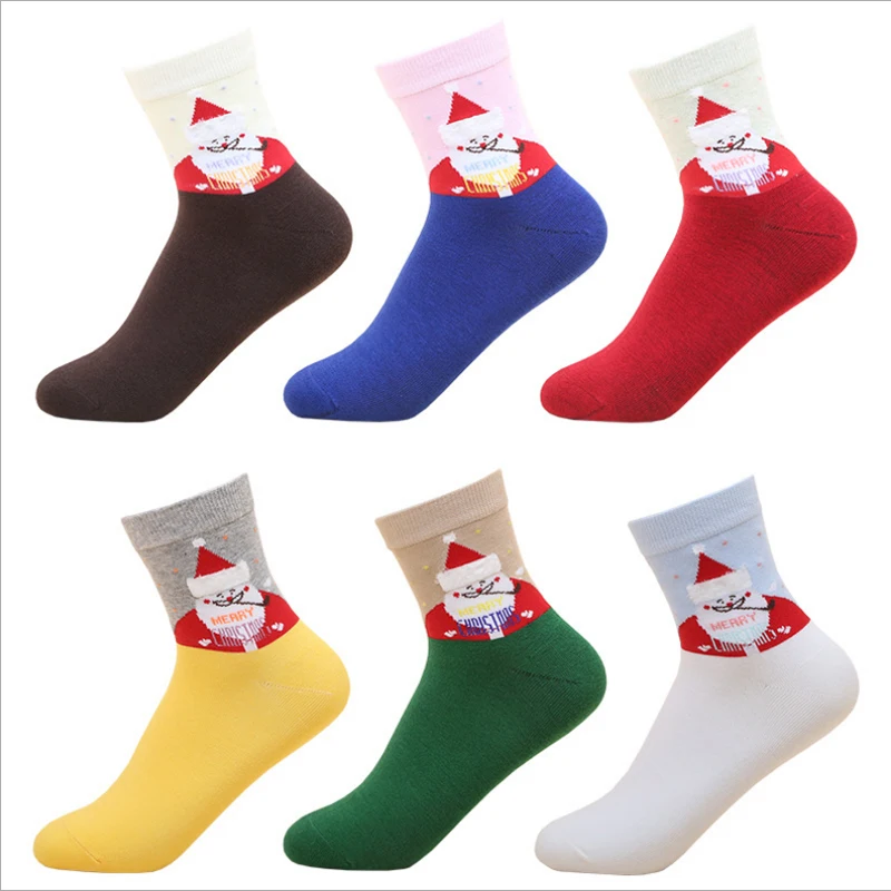 2018 Новые популярные мужские и женские рождественские хлопковые носки Санта