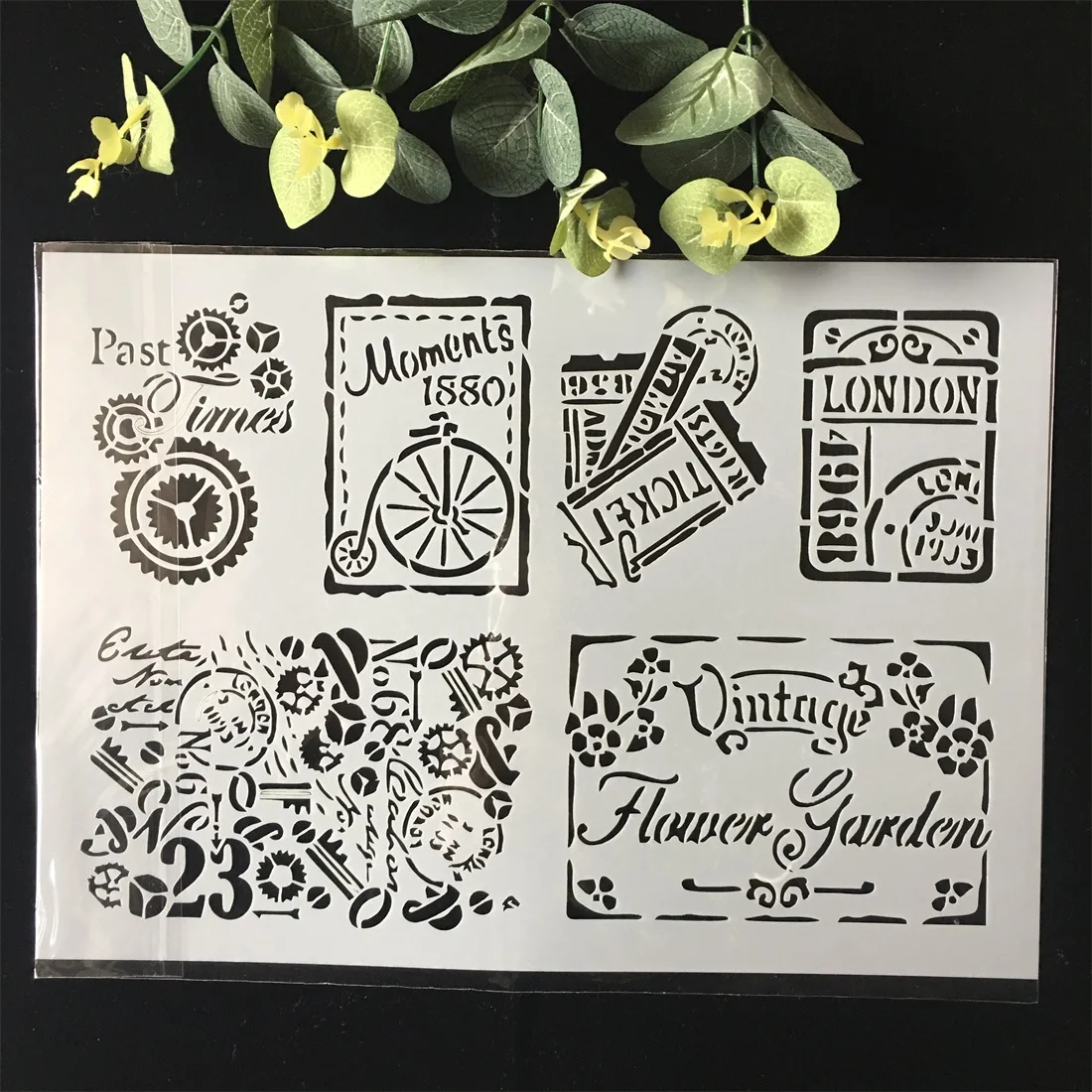 Новые винтажные трафареты формата A4 для самостоятельной сборки рисования стен