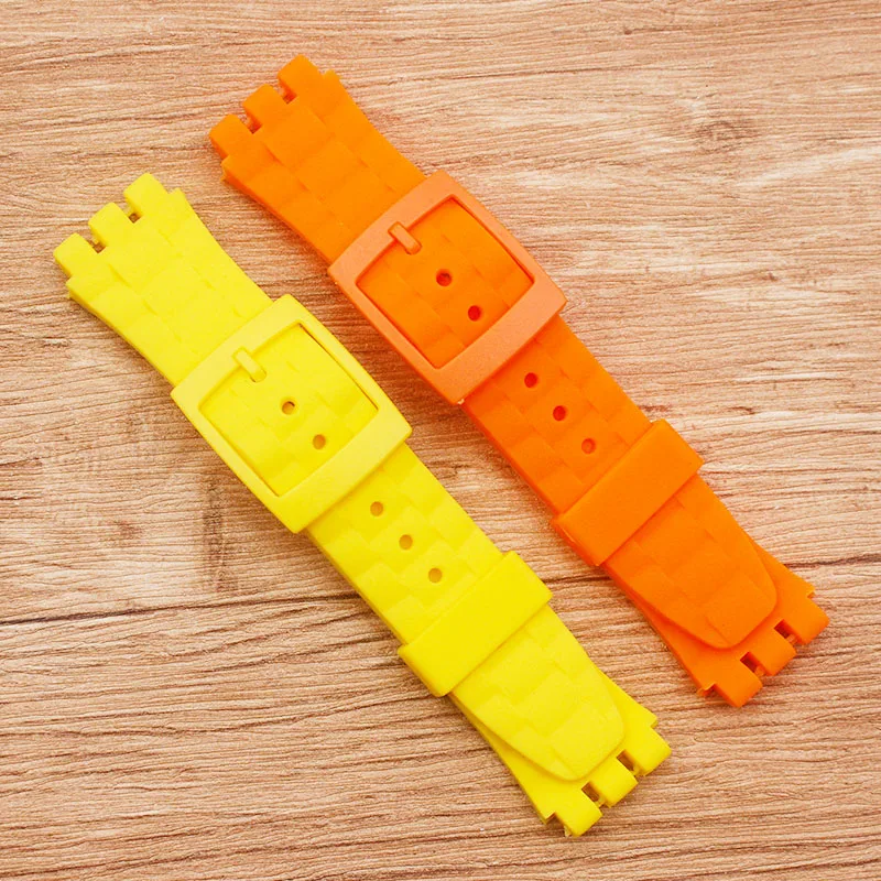 Аксессуары для часов силиконовый ремешок 21 мм Пряжка с язычком Swatch SUUB101 SUUW101 SUUO100