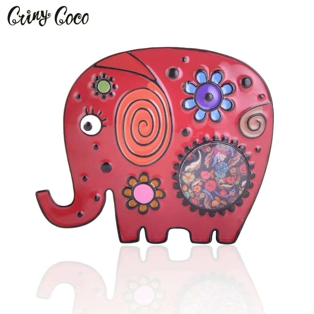 Женская эмалированная брошь в виде слона мультяшная Подарочная булавка