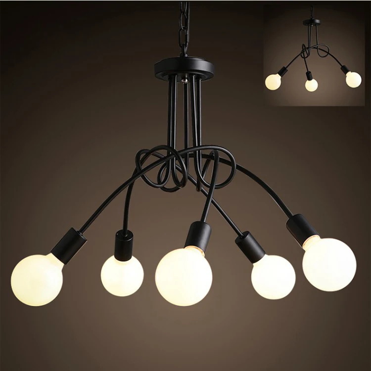 Mordern скандинавские ретро белые/черные матовые световые люстры винтажный Лофт E27