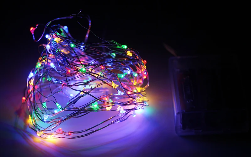 USB Батарея управляемая led серебристо-медный провод шнура светильник Звездная Фея светильник Рождественский светильник 5 м/7 м/10 м для свадьбы/вечерние Декор