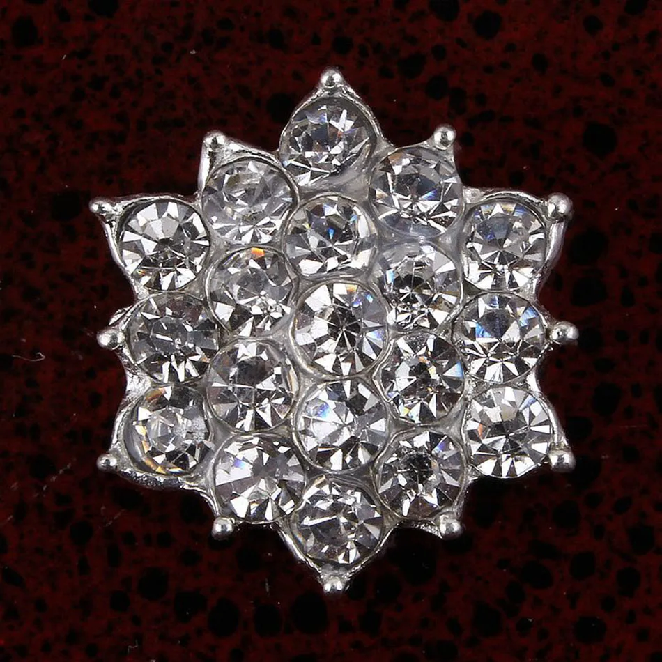 30 шт./лот 15 мм модные пуговицы из горного хрусталя в форме цветка с плоской задней