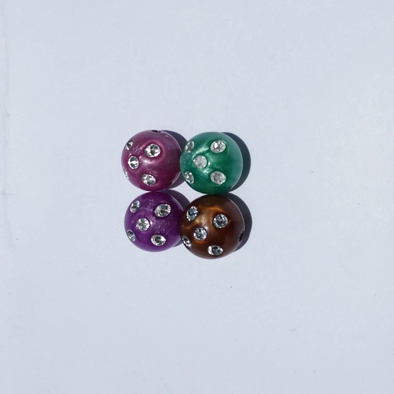 100 шт 8 мм акриловые бусины Стразы круглые смешанные для ювелирных изделий DIY