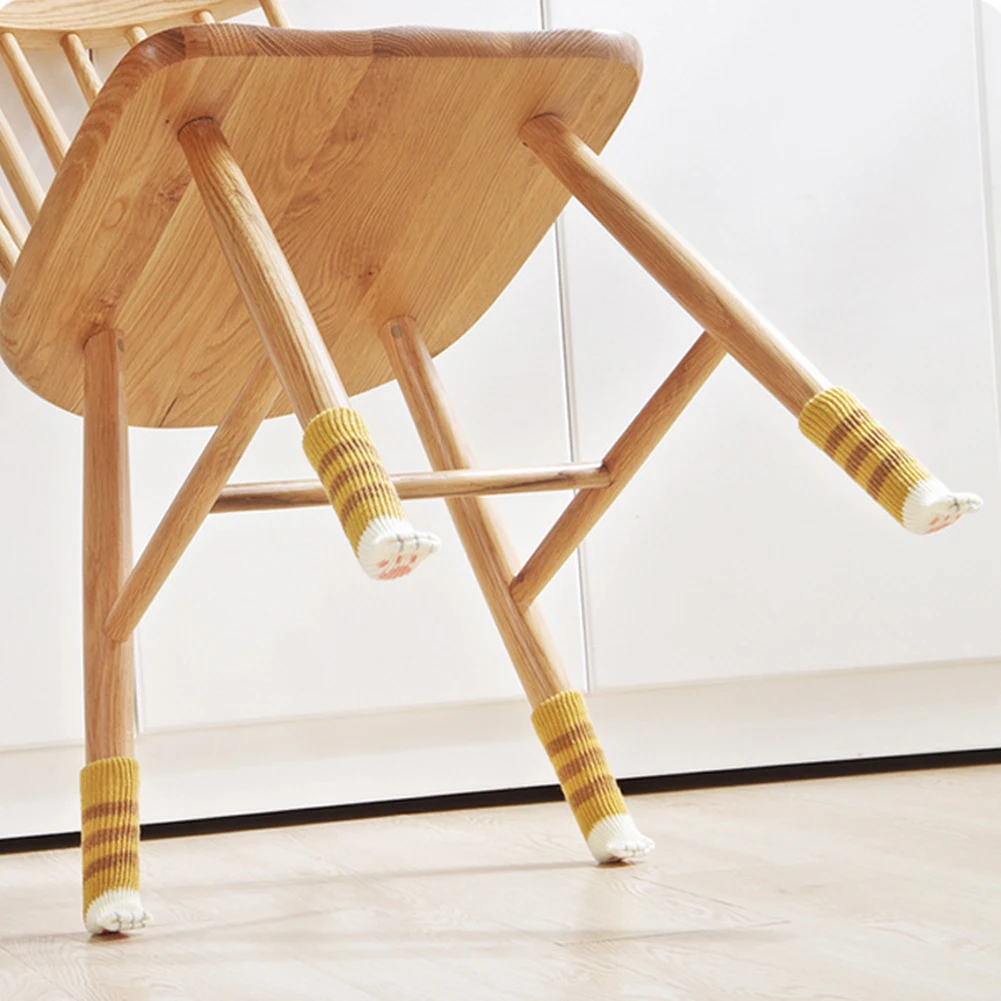 4 шт длинная полоса Милая вязаная Подушка фурнитура для стола стула ноги этаж