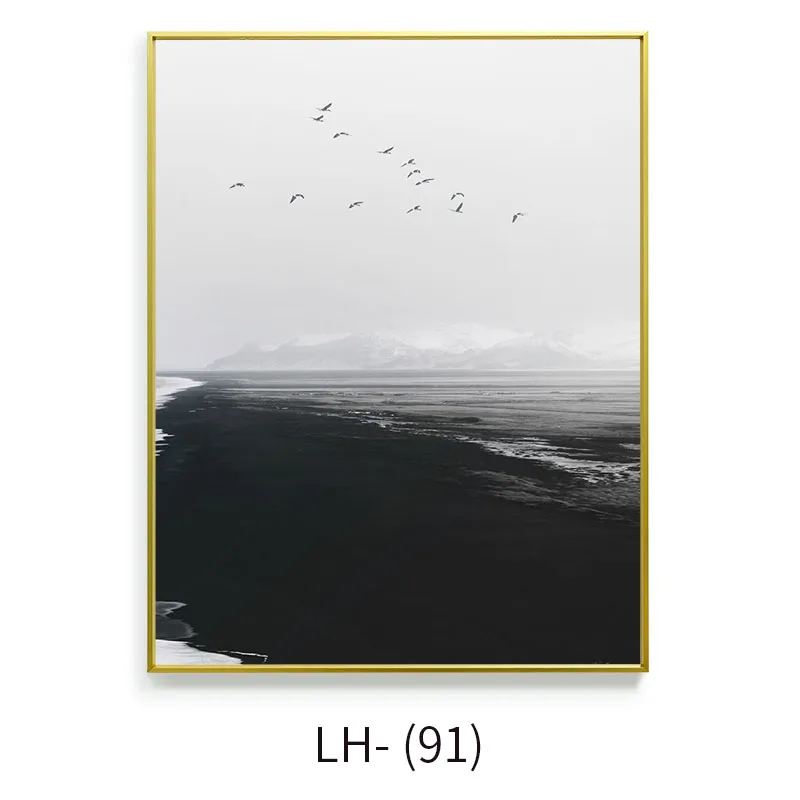 LH Color 91 Современные настенные художественные красивые пейзажи печать Постеры-холсты металлическая картина рамка стены творческие картины нордический Декор Картина рамка - Цвет: LH Color 91