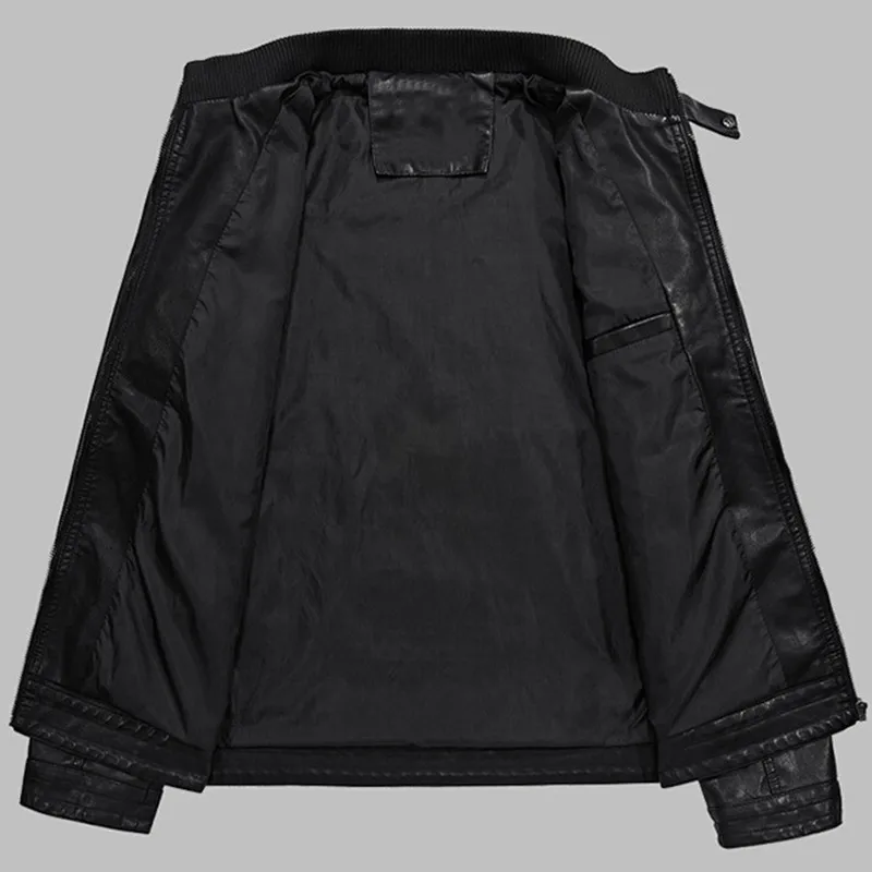 Мужская кожаная куртка пальто мужская осенне зимняя винтажная мотоциклетная