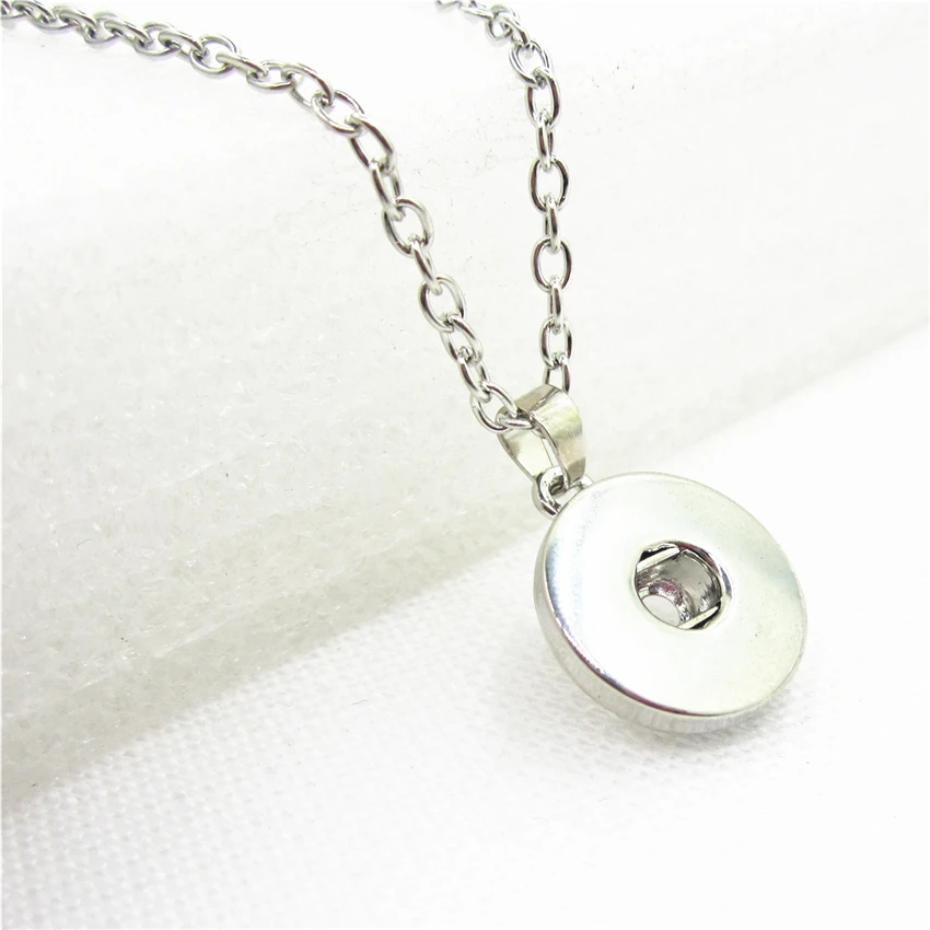 20pcs 18mm/12mm Snap Button Necklace Silver Pendant Buttons Snaps Jewelry With 50cm necklace Chain | Украшения и аксессуары