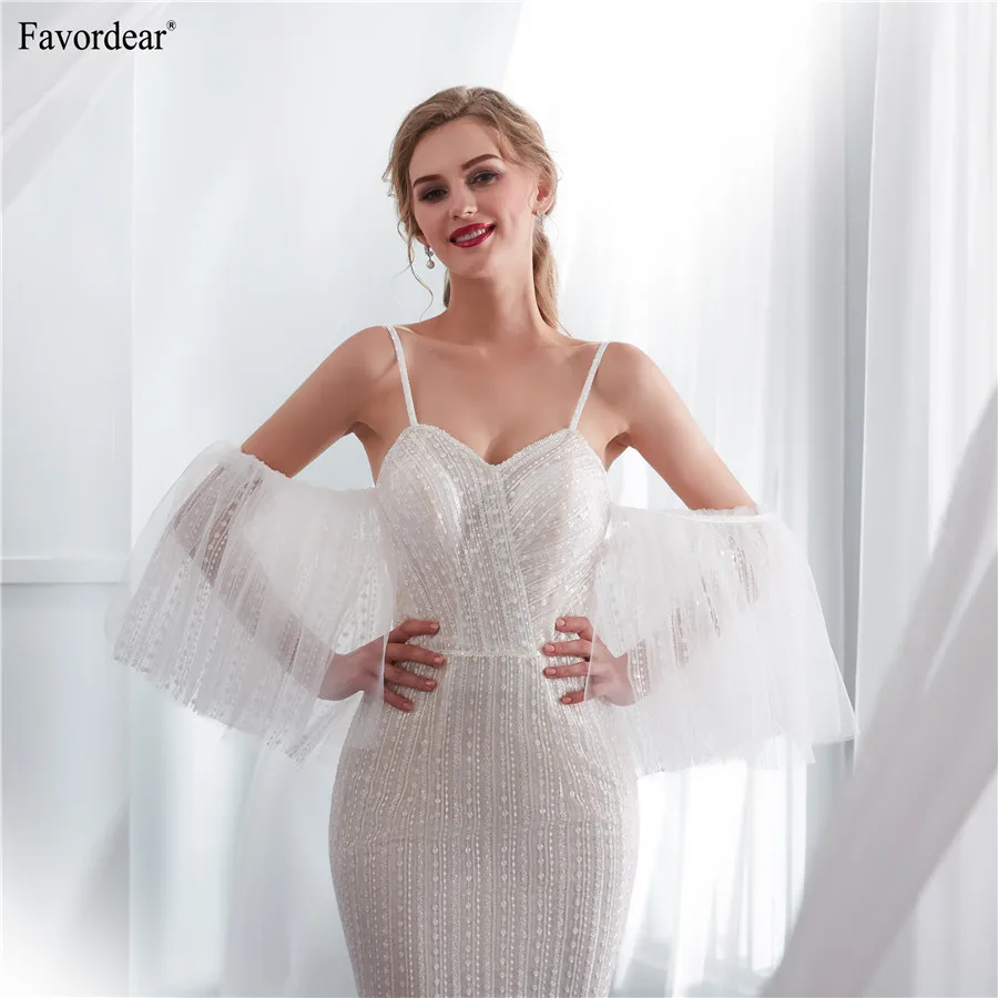 Favordear 2019 Vestido De Noiva отвесные Длинные свадебные платья цвета слоновой кости