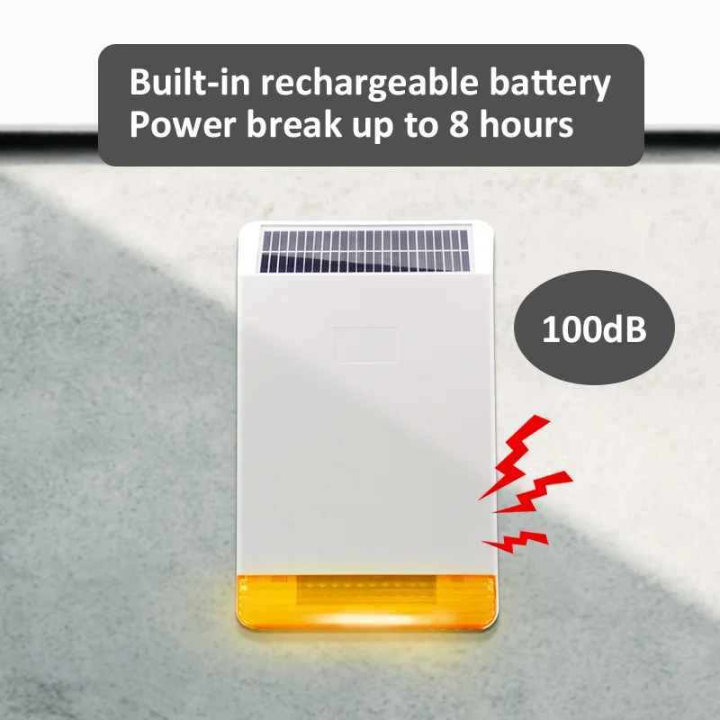 

Wireless sirena 868MHz Solar External Waterproof Flash and Sound Siren Strobe Horn for Focus Home Alarm System ST-IIIB, ST-VGT