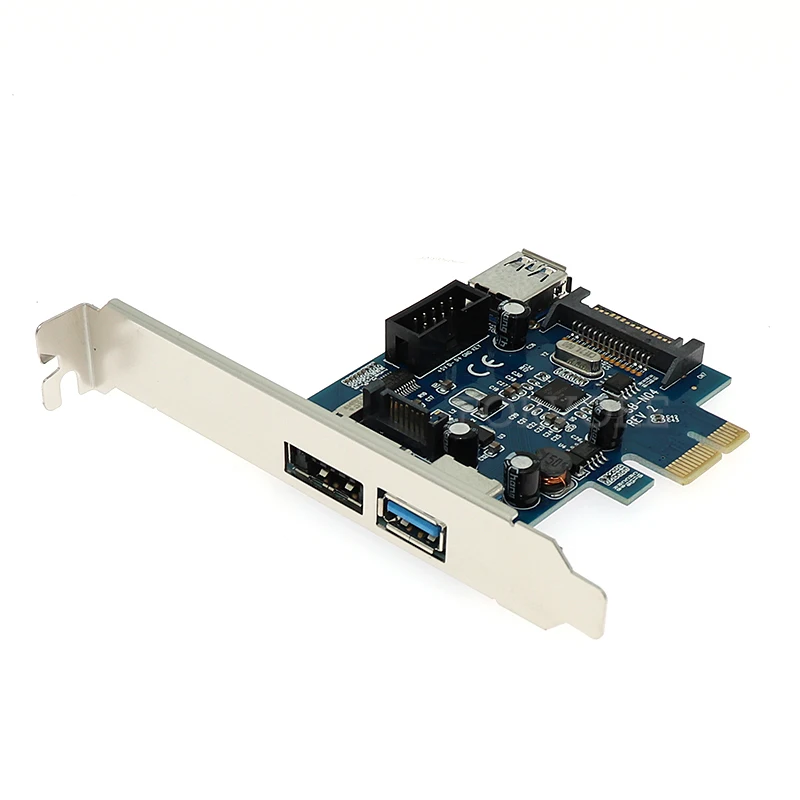 2x USB3.0 адаптер eSATA PCIe карта 9pin USB PCI e конвертер с SATA разъем питания|Платы расширения|