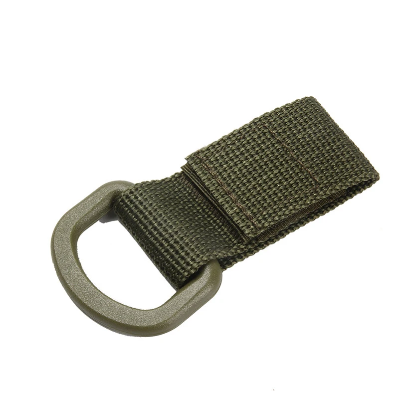 Tactical Nylon Molle Webbing Belt D-Ring Carabiner Buckle Outdoor Camping Hiking Backpack Keychain Hanger Key Hook