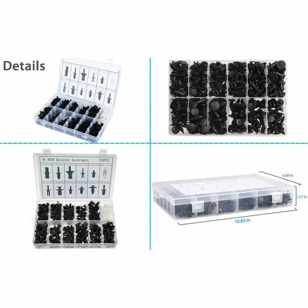 350Pcs Plastic Auto Body Push Pin Rivet Fastener Trim Moulding Clips Screwdriver Car Interior panel buckle Repair Accessories | Автомобили