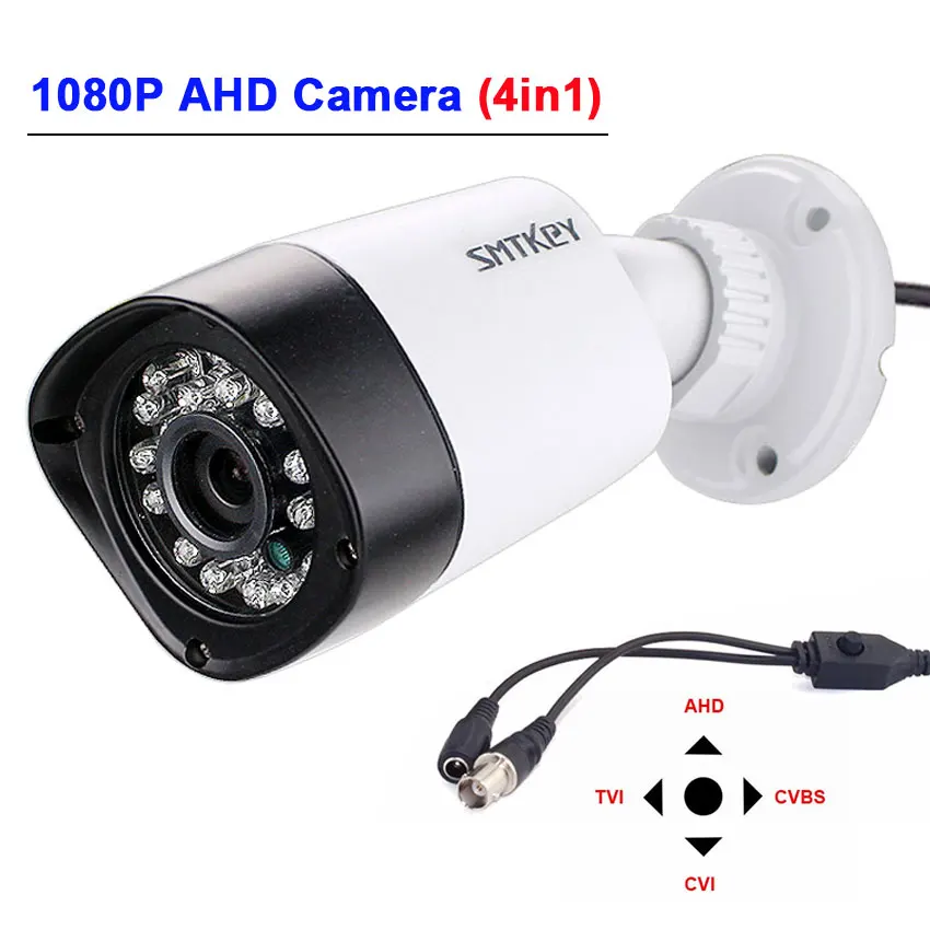 SMTKEY 1080P AHD камера 4 в 1 (AHD / CVI TVI/CVBS) Мини цилиндрическая наружная Водонепроницаемая