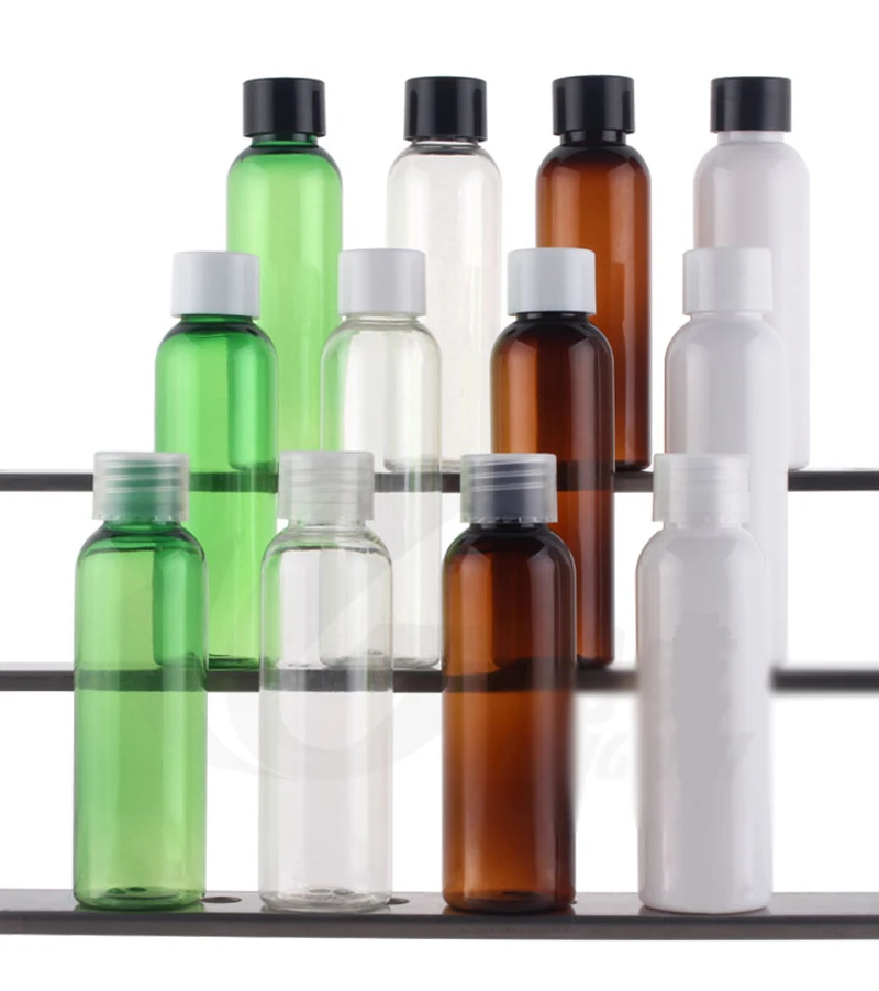 

300pcs /lot 60ml Amber Pet Bottle, 60ml green Cream Container With screw Top Cap, 60cc whiter Plastic Bottle