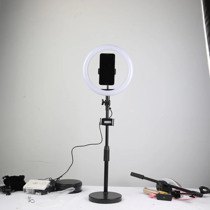 Фотостудия 10 &quotСелфи кольцо света 3 вида цветов Регулируемый USB разъем 120