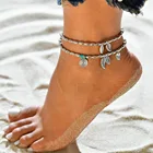 Женский винтажный этнический ножной браслет из сплава с листьями, женские ножные браслеты из нержавеющей стали, модные ювелирные аксессуары, летняя пляжная одежда, 2019