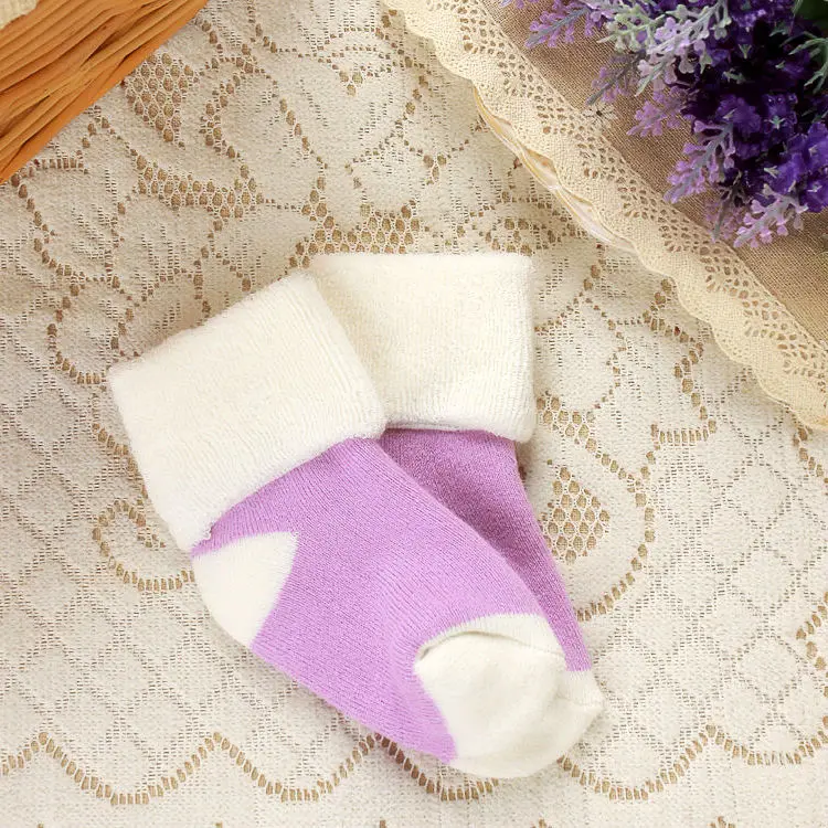 На возраст от 0 до 2 лет Детские носки из хлопка однотонноные цвета на весну и