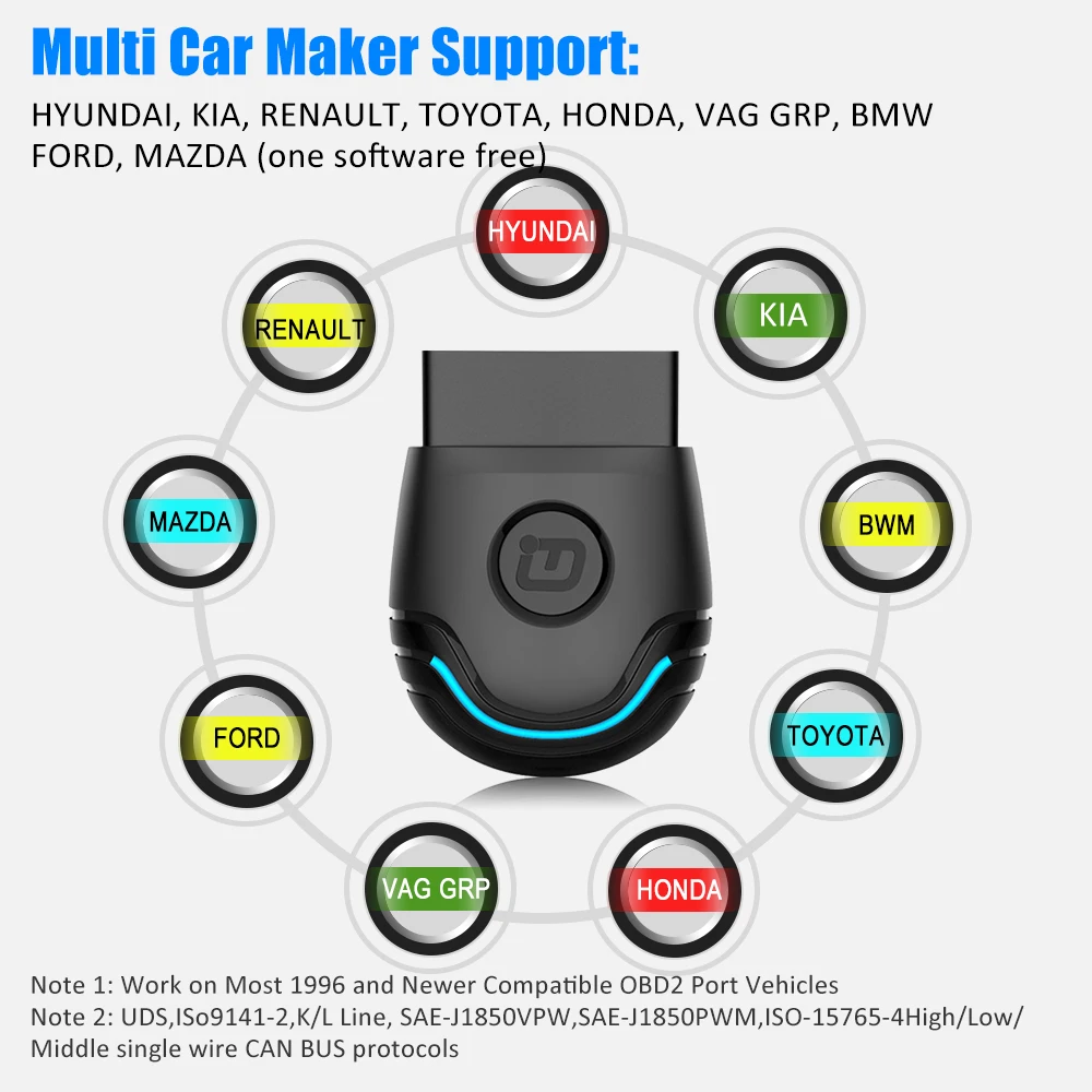 Vpecker PU 600 OBD2 сканер автомобильный диагностический инструмент Android Bluetooth ABS подушка