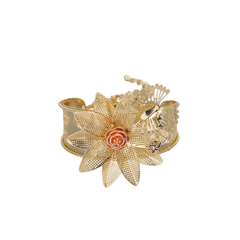 BAUS Dubai Suit Jewellery Flower Type Gold Color Jewelry Set Nigerian Wedding African Beads Ethiopian Gold Bridal Accessories image 4