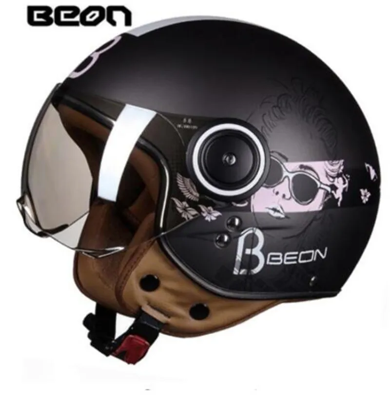 BEON мотоциклетный шлем Chopper 3/4 с открытым лицом винтажный Moto Casque Casco Capacete для мужчин