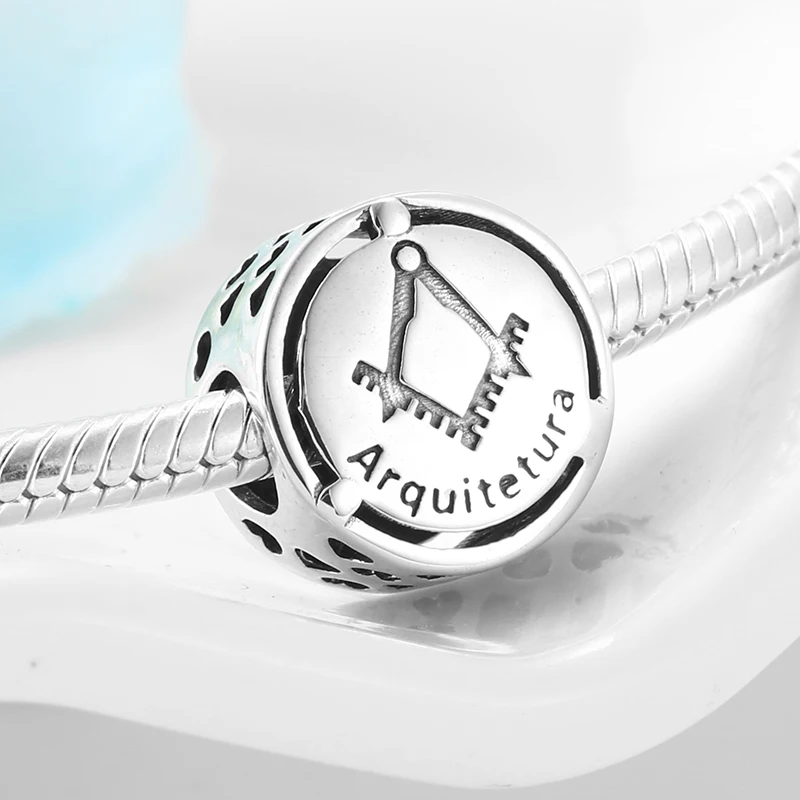 925 пробы Серебряный символ Doze Sinal de carreira бусы подходят к оригиналу Pandora браслет ожерелье Изготовление ювелирных изделий
