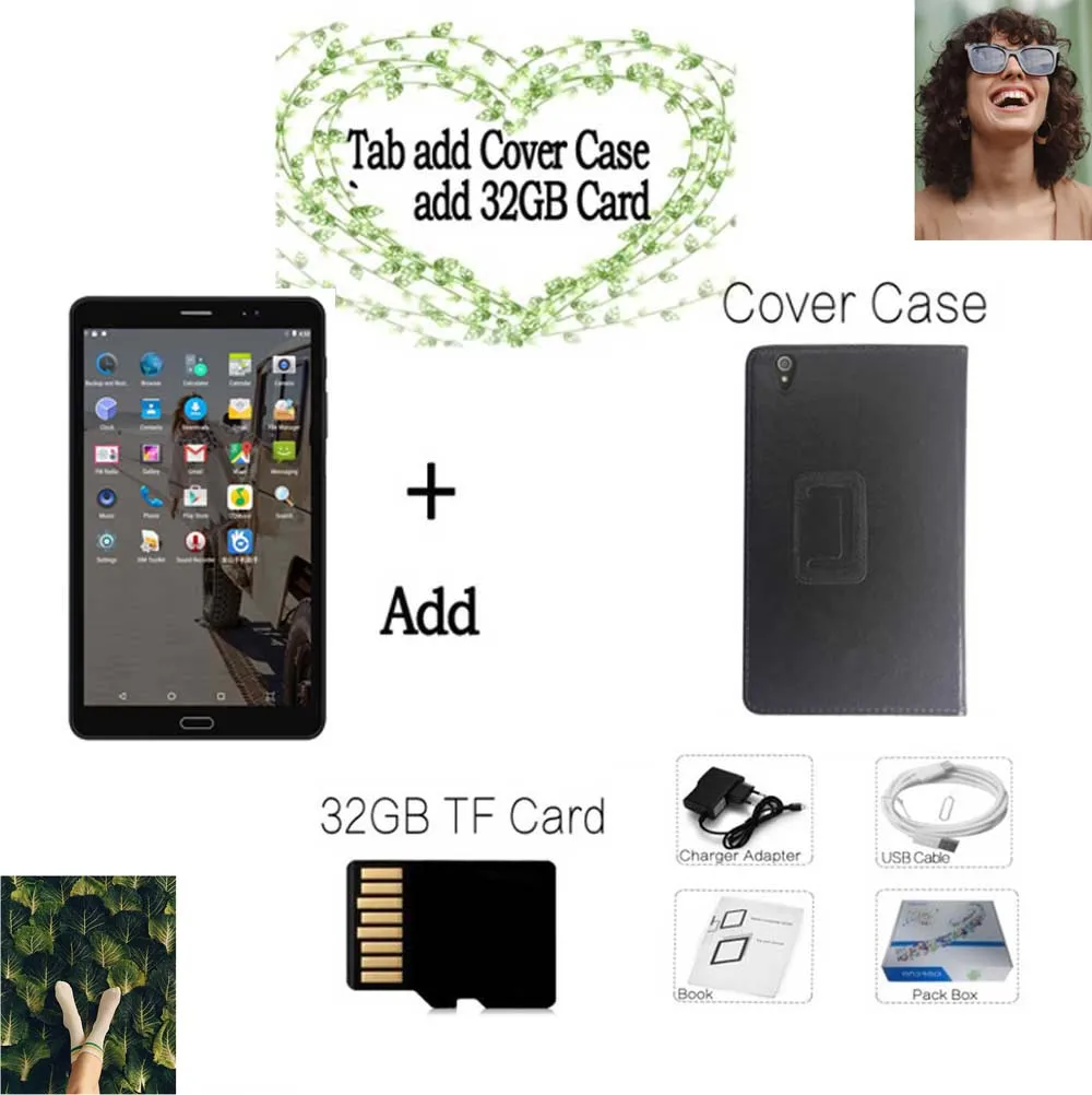 Holster 32GB TF Card BDF 8 дюймов Android 7,0 планшетный ПК 4G LTE телефонный звонок планшет 4 ГБ/64 Гб Ультра HD камера 1920*1200 ips Восьмиядерный 4G планшеты 7 8 9 дюймов - Комплект: Holster 32GB TF Card