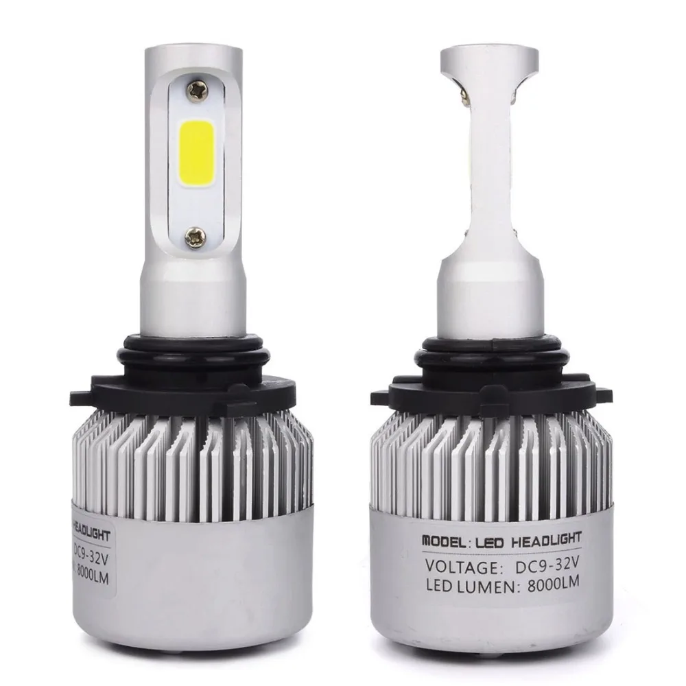 8000lm 9006 HB4 комплект автомобильных светодиодных фар COB Чип Авто LED конверсионный 12v