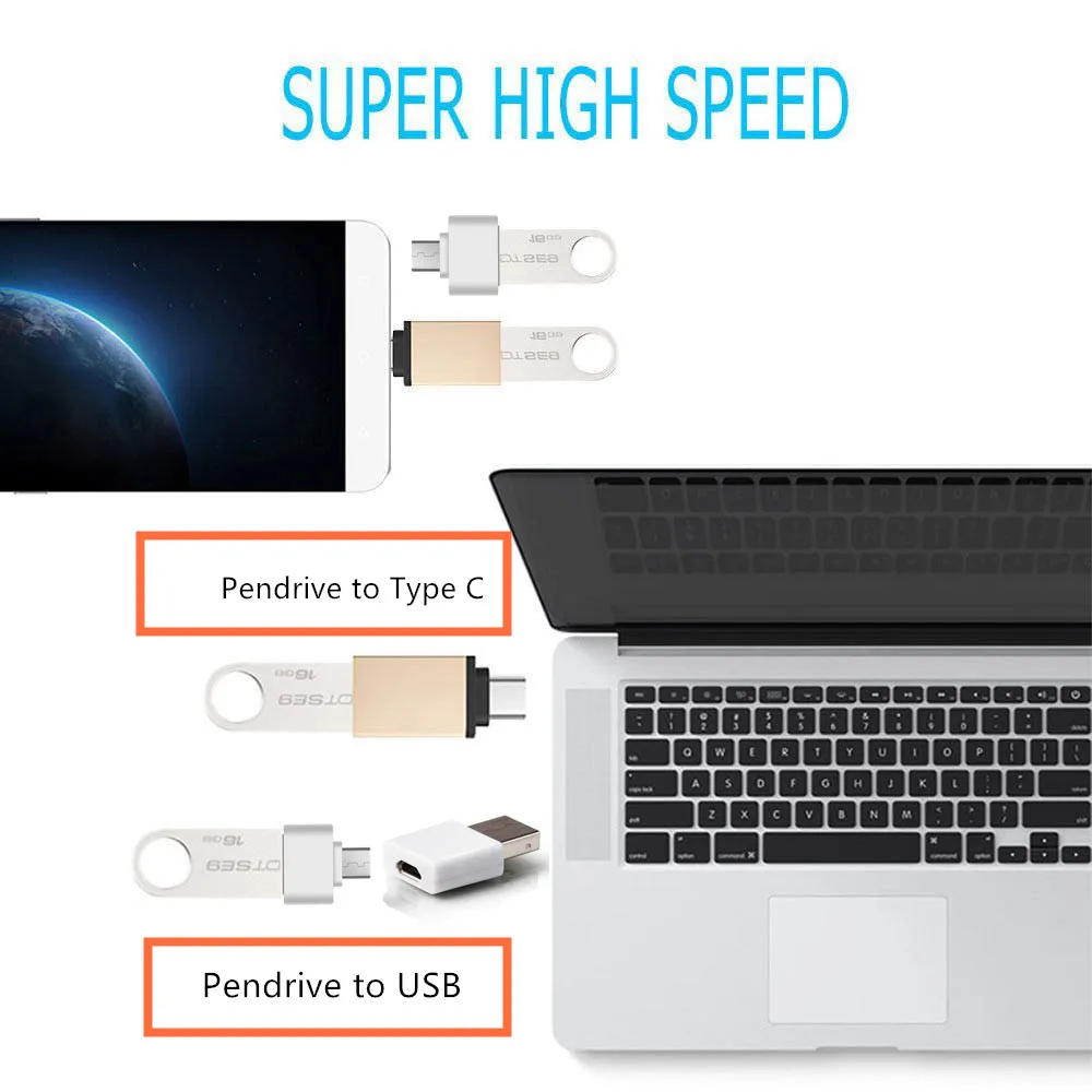 Тип-C usb-адаптер для Тип c Кабельный адаптер-переходник для флешки, usb флеш-карта привода к телефону Мышь клавиатура huawei Xiaomi OTG